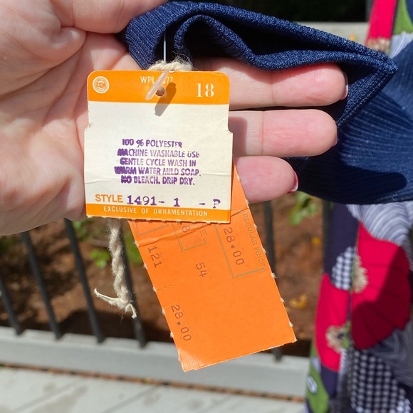 Deadstock NWT 60s 70 Flower Power Mod Ribbed Knit Bold Floral Hostess Maxi Dress - Picture 8 of 10